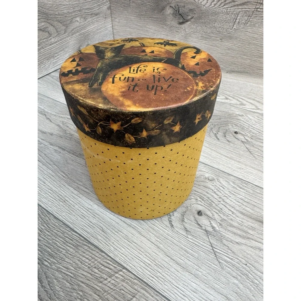 Vtg Lang Halloween Wax Melting Pot & Box Karen Good Pumpkin 2003 Bat